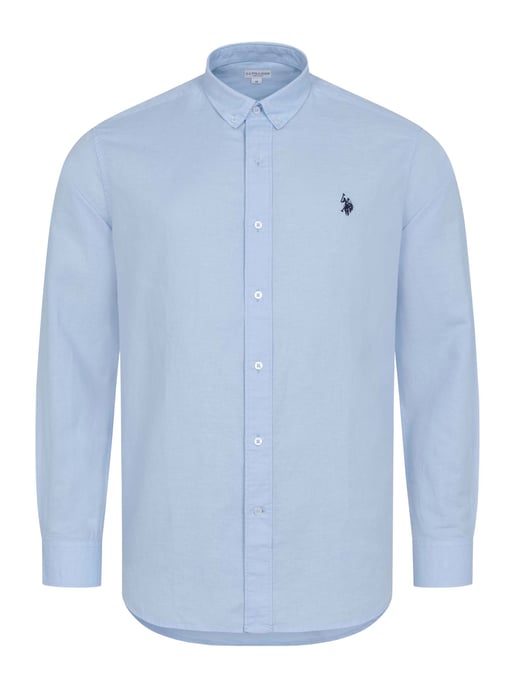 U.S. Polo Assn. Herren Leinenhemd aus Leinen-Baumwollmix - Image 1