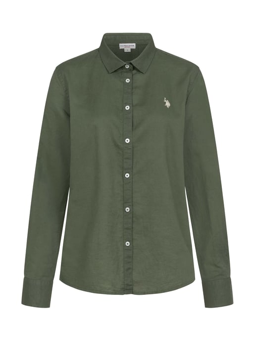 U.S. Polo Assn. Damen Leinenshirt aus Leinen-Baumwollmix - Image 1