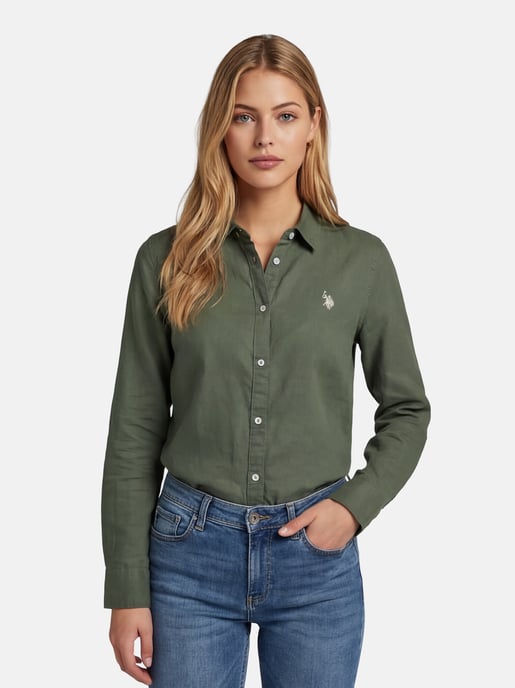 U.S. Polo Assn. Damen Leinenshirt aus Leinen-Baumwollmix - Image 5