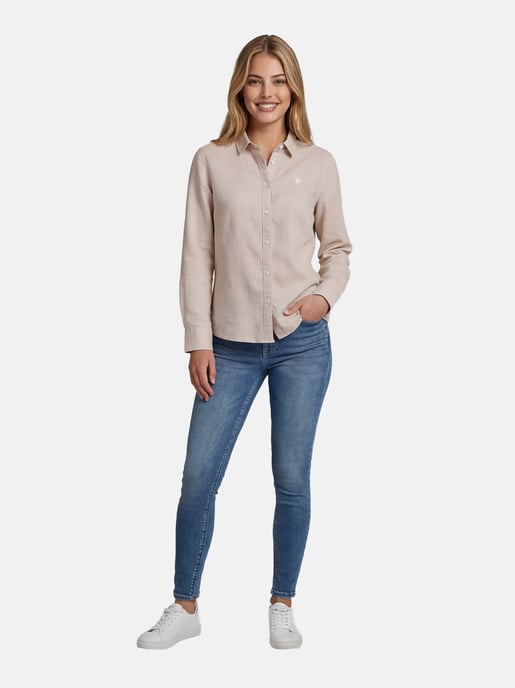 U.S. Polo Assn. Damen Leinenshirt aus Leinen-Baumwollmix - Image 4