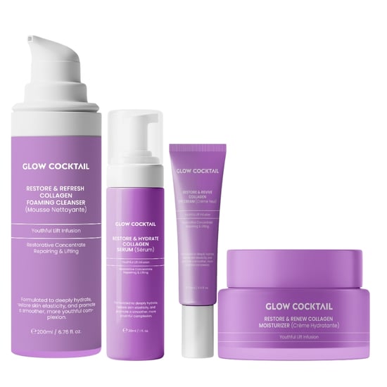 Wiederherstellen & Erneuern Kollagen Feuchtigkeitscreme 50ml + Wiederherstellen & Hydratisieren Kollagen Serum 30ml + Wiederherstellen & Beleben Kollagen Augencreme 15ml + Wiederherstellen & Auffrischen Kollagen Schaumreiniger 200ml - Image 1