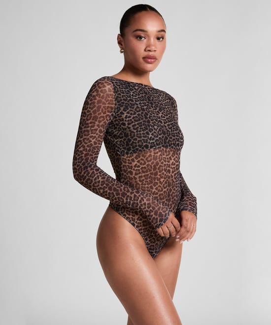 Hunkemöller Body à manches longues léopard Tara - Image 1