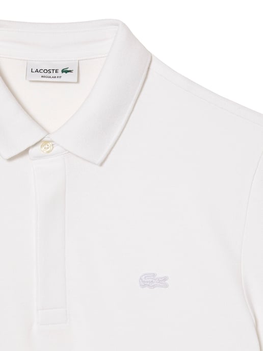 Lacoste Weiß Paris Regular Stretch Baumwolle Piqué Polo Shirt - Image 3
