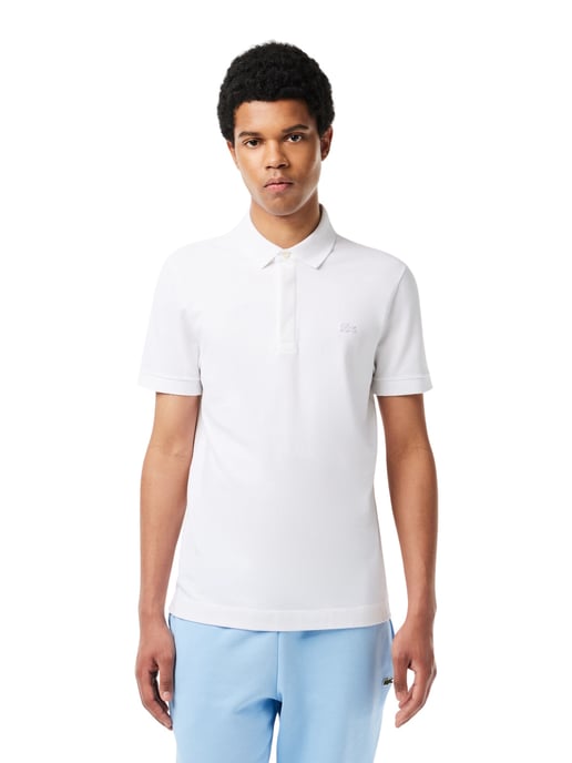 Lacoste Weiß Paris Regular Stretch Baumwolle Piqué Polo Shirt - Image 5