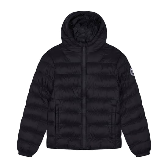 Kinder Pufferjacke für Mädchen und Jungen, schwarze, gefütterte, warme Kapuzenjacke - Image 1
