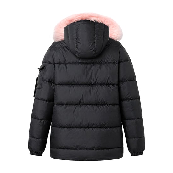 Mädchen Explorer Jacke Kinder Schwarz Kapuzen Stepp Warm Wintermantel - Image 2