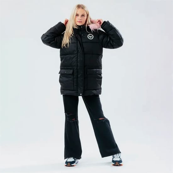 Mädchen Explorer Jacke Kinder Schwarz Kapuzen Stepp Warm Wintermantel - Image 4