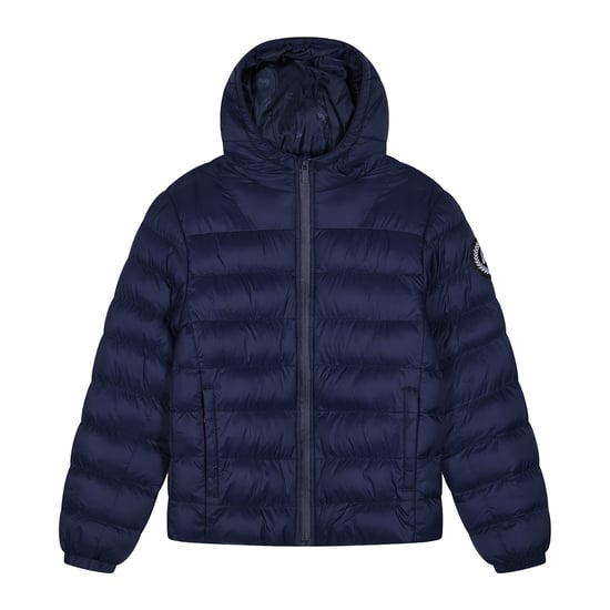 Kinder Pufferjacke für Mädchen und Jungen Navy Kapuzenwarmer Steppmantel - Image 1