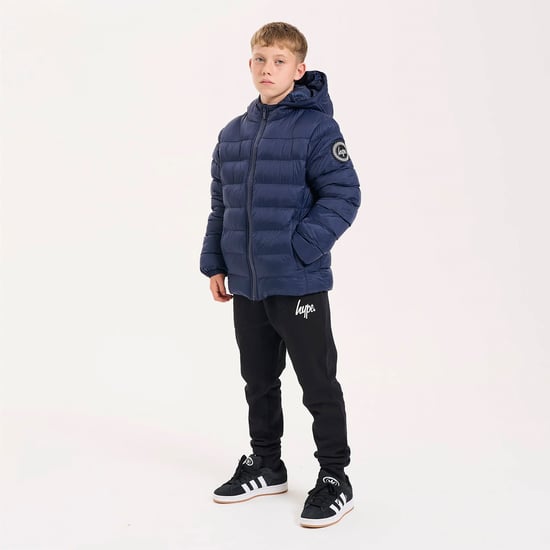 Kinder Pufferjacke für Mädchen und Jungen Navy Kapuzenwarmer Steppmantel - Image 3