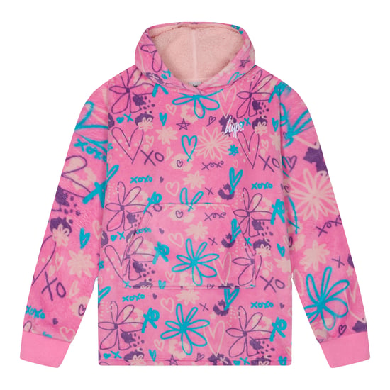 Mädchen Oversized Decke Blaue Scribble Hoodie Kinder Fleece Warme Lounge Kleidung - Image 1