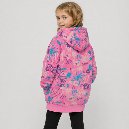 Mädchen Oversized Decke Blaue Scribble Hoodie Kinder Fleece Warme Lounge Kleidung - Image 5