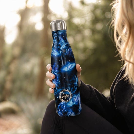 Thermowasserflasche Multi Mondmotiv | Blaue Edelstahl Auslaufsichere Flasche - Image 5