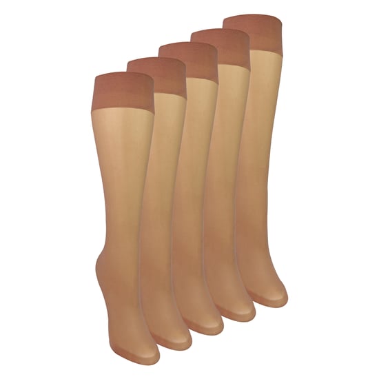 5er Pack Damen Kniestrümpfe 15 Denier Leichte transparente Socken - Image 1