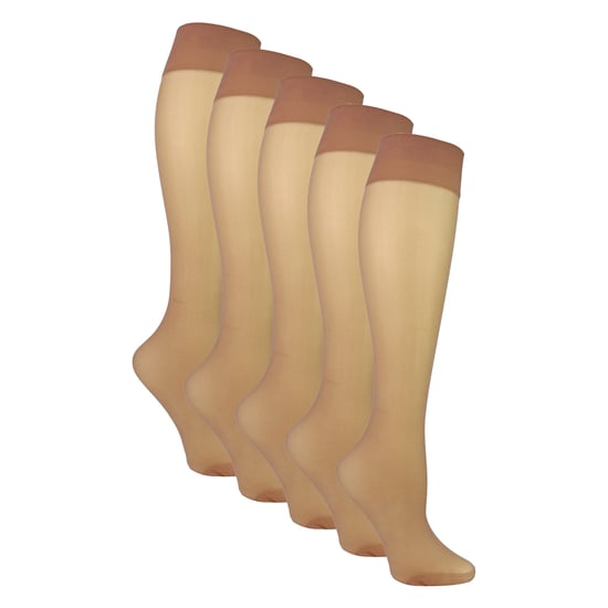 5er Pack Damen Kniestrümpfe 15 Denier Leichte transparente Socken - Image 3
