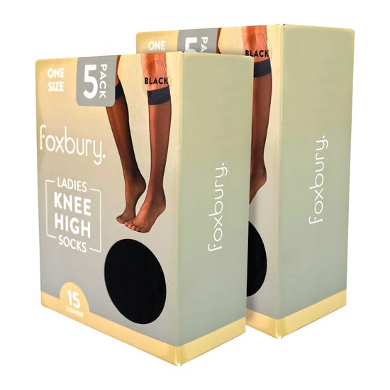 Sock Snob 10er-Pack Kniestrümpfe, 15 Denier, leichte transparente Ausführung - Schwarz - Image 2