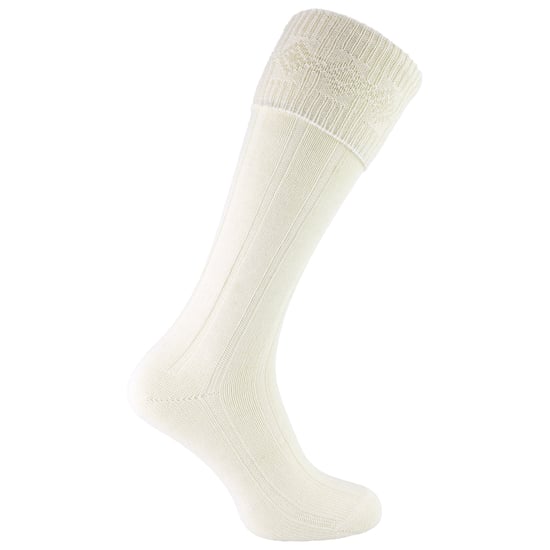 1 Pack Herren Woll-Kniehohe Creme Kilt-Socken - Image 1
