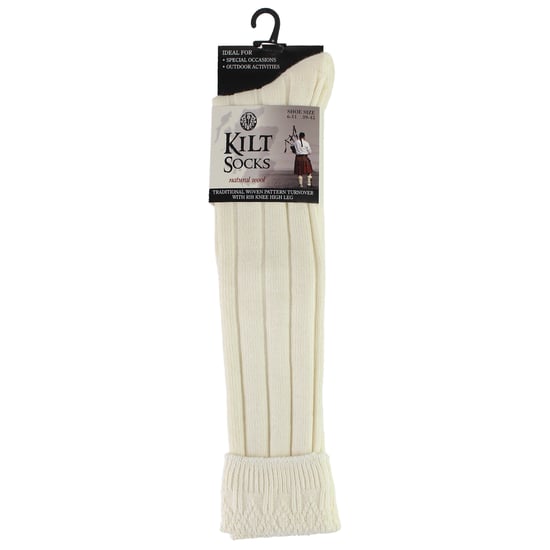 1 Pack Herren Woll-Kniehohe Creme Kilt-Socken - Image 2