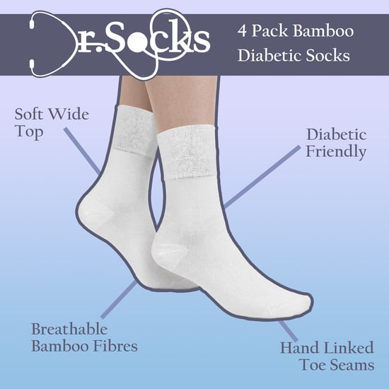 4er Pack Damen Bambus Diabetiker Socken Weich Atmungsaktive Nicht einengende Socken - Image 2