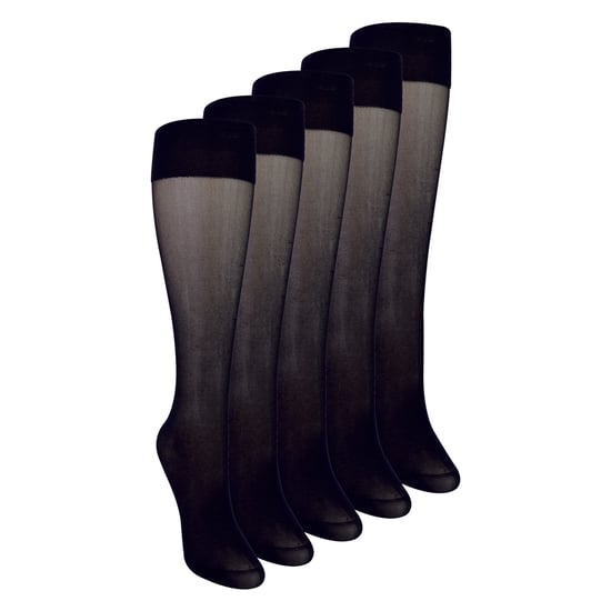5er-Pack Damen Kniestrümpfe 15 Denier Leichte Durchsichtige Socken - Image 1