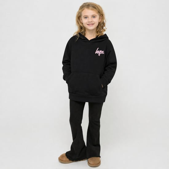 Mädchen Hoodie Kinder Lässiger Schwarzer Pullover Weiches Grafikdesign auf dem Rücken - Image 3