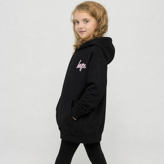 Mädchen Hoodie Kinder Lässiger Schwarzer Pullover Weiches Grafikdesign auf dem Rücken - Image 4