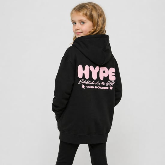 Mädchen Hoodie Kinder Lässiger Schwarzer Pullover Weiches Grafikdesign auf dem Rücken - Image 5