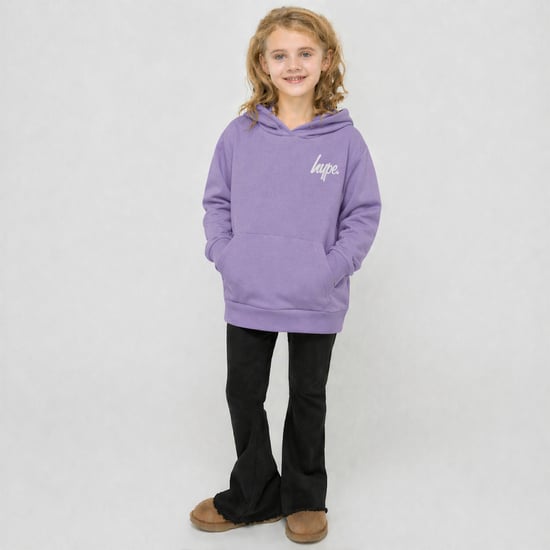 Mädchen Hoodie Kinder Lila Legeres Sweatshirt Weicher Grafik-Rückendruck - Image 3