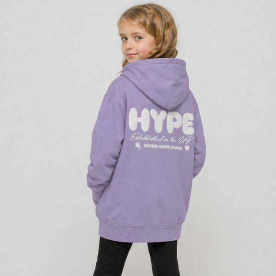 Mädchen Hoodie Kinder Lila Legeres Sweatshirt Weicher Grafik-Rückendruck - Image 5