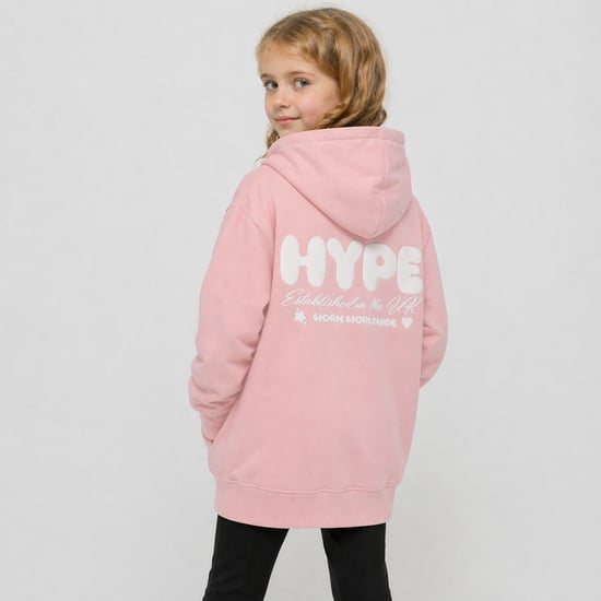 Mädchen Kapuzenpullover Kinder Casual Pink Sweatshirt Weiches Grafisches Rückendesign - Image 5