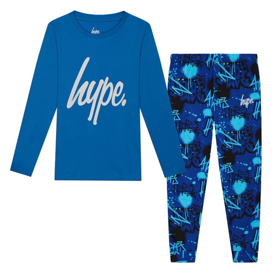 Blaues Graffiti Jungen Pyjama-Set Kinder Weiche Schlafanzüge Lounge PJs - Image 1