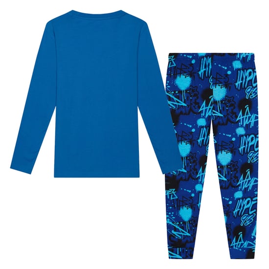 Blaues Graffiti Jungen Pyjama-Set Kinder Weiche Schlafanzüge Lounge PJs - Image 2