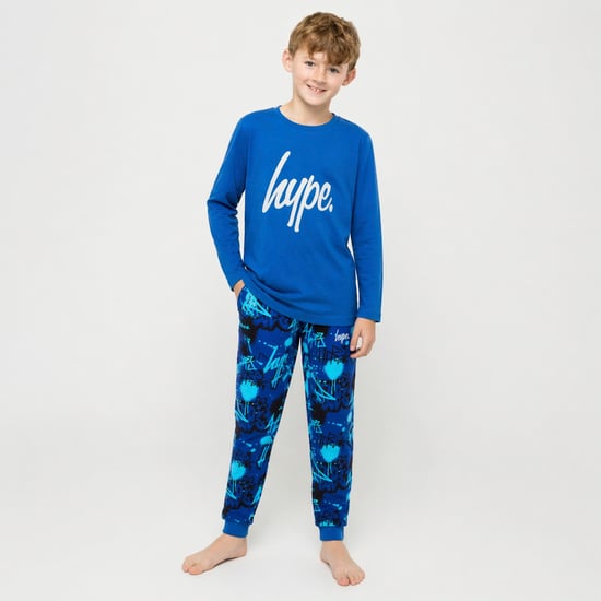 Blaues Graffiti Jungen Pyjama-Set Kinder Weiche Schlafanzüge Lounge PJs - Image 5