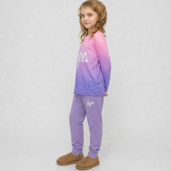 Mädchen Jogginghose Kinder Casual Lila Sweatpants Weiche Bündchen Lounge Hosen - Image 4