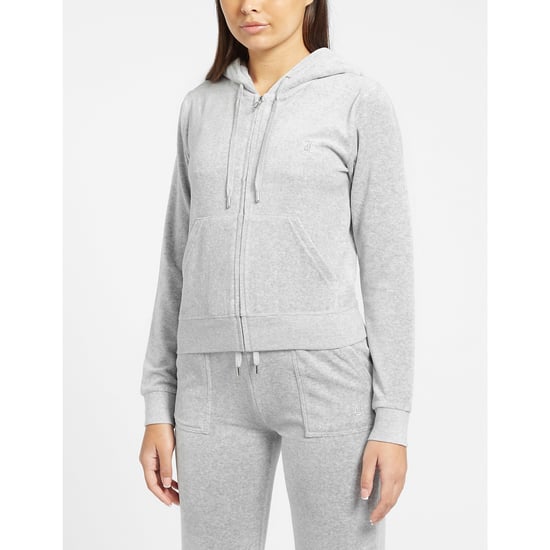 Damen Juicy Couture Velours Vollzip-Trainingsjacke in Silber - Image 1