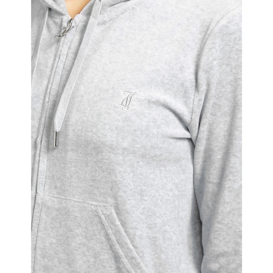 Damen Juicy Couture Velours Vollzip-Trainingsjacke in Silber - Image 2