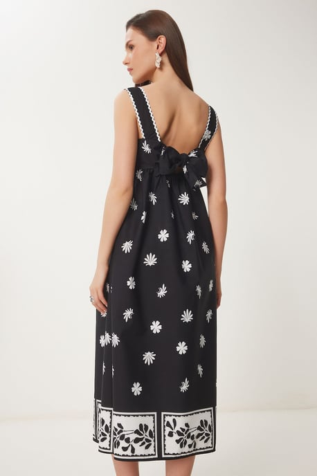 Rüschenshirt Midi-Kleid mit quadratischem Kragen - Image 4
