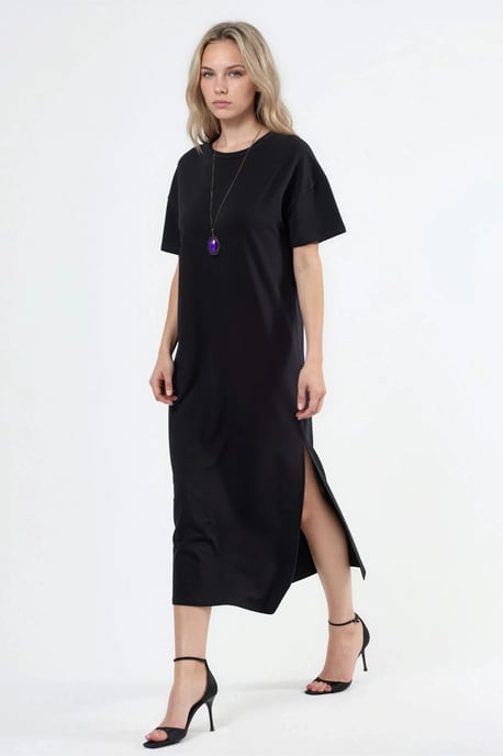Kleid mit Rundhalsausschnitt in Midi-Länge - Image 4