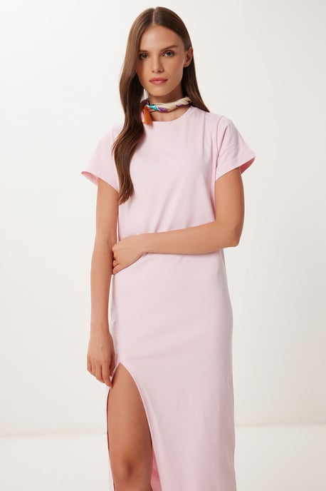 Slim Fit Midi-Kleid mit Seitenschlitz - Image 3