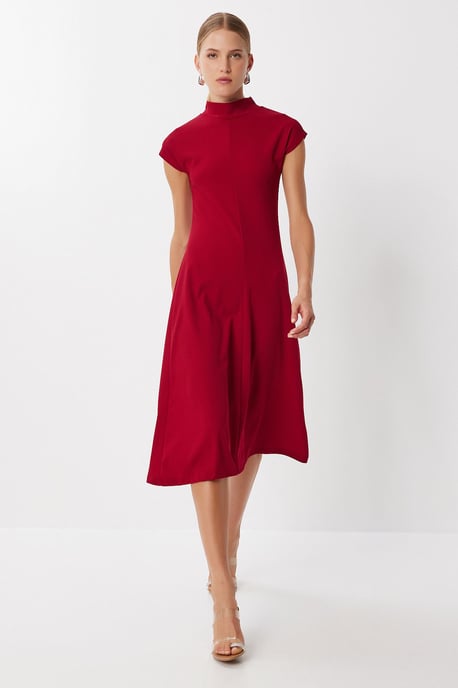 A-Linien-Midikleid mit halbem Rollkragen - Image 2