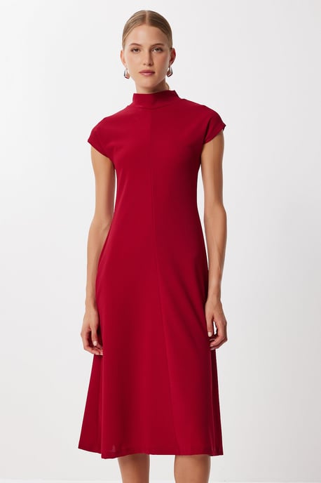 A-Linien-Midikleid mit halbem Rollkragen - Image 3