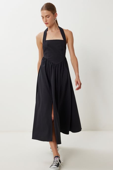 Schlankes Midi-Kleid mit quadratischem Kragen - Image 2