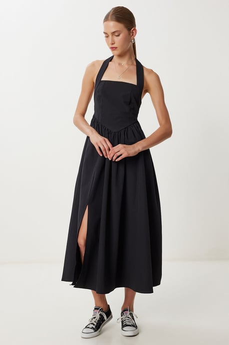 Schlankes Midi-Kleid mit quadratischem Kragen - Image 3