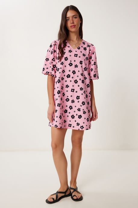 Muster Midi-Kleid mit A-Linien-Schnitt und Reißverschluss - Image 1