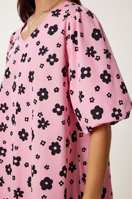 Muster Midi-Kleid mit A-Linien-Schnitt und Reißverschluss - Image 4