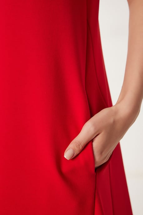 Midikleid mit kurzen Ärmeln und Rundhalsausschnitt - Image 5