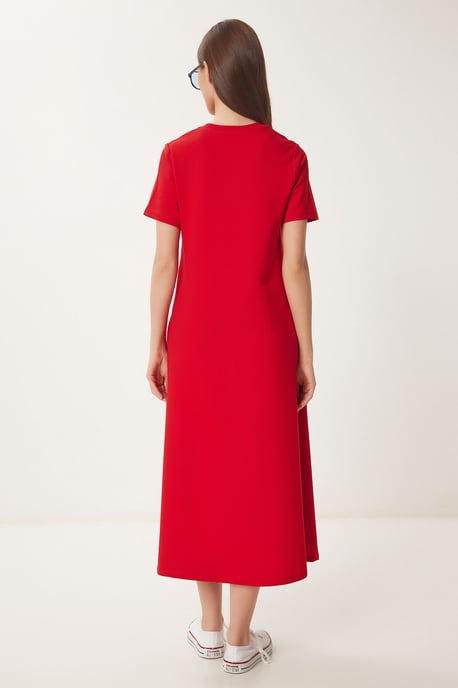 Midikleid mit kurzen Ärmeln und Rundhalsausschnitt - Image 6