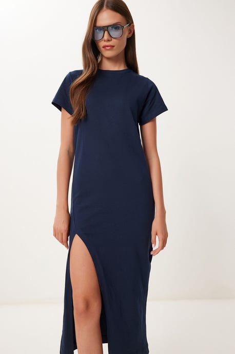 Slim Fit Midi-Kleid mit seitlichem Schlitz - Image 3