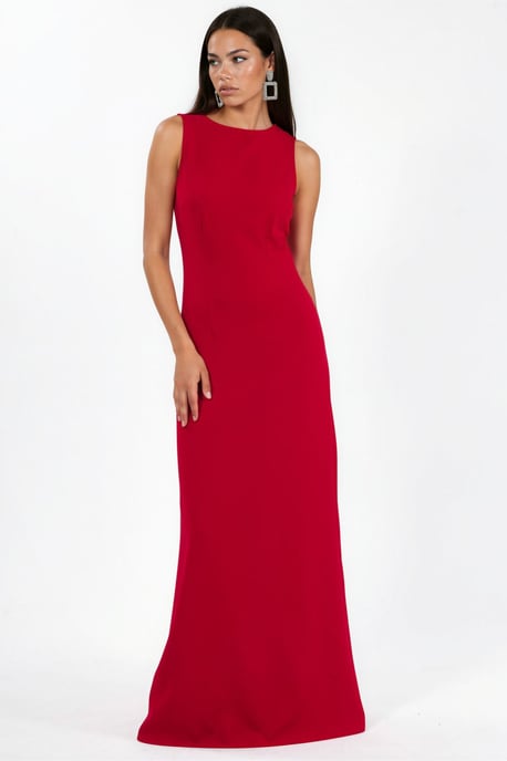 Maxikleid mit Rundhalsausschnitt und Cape-Accessoire - Image 3