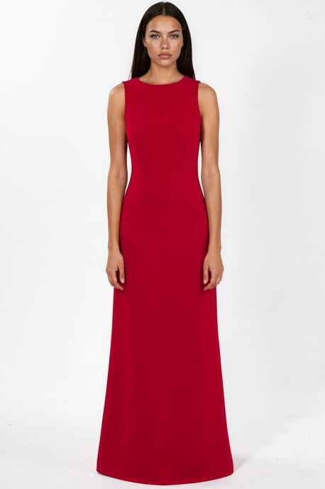 Maxikleid mit Rundhalsausschnitt und Cape-Accessoire - Image 5