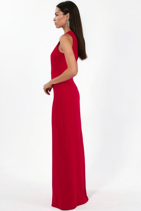 Maxikleid mit Rundhalsausschnitt und Cape-Accessoire - Image 6